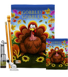 Gobble - Thanksgiving Fall Vertical Impressions Decorative Flags HG113051 Made In USA