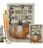 Harvest Blessings - Thanksgiving Fall Vertical Impressions Decorative Flags HG113053 Made In USA