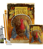 Let Us Give Thanks - Thanksgiving Fall Vertical Impressions Decorative Flags HG113066 Made In USA