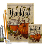 Thankful - Thanksgiving Fall Vertical Impressions Decorative Flags HG113107 Made In USA