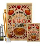 Thankful Giving - Thanksgiving Fall Vertical Impressions Decorative Flags HG113110 Made In USA