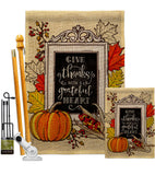 Grateful Heart - Thanksgiving Fall Vertical Impressions Decorative Flags HG113113 Made In USA