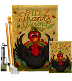 It's Thanks Turkey - Thanksgiving Fall Vertical Impressions Decorative Flags HG120014 Made In USA