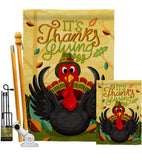 It's Thanks Turkey - Thanksgiving Fall Vertical Impressions Decorative Flags HG120014 Made In USA