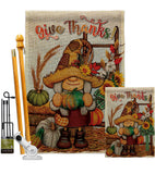 Give Thanks - Thanksgiving Fall Vertical Impressions Decorative Flags HG130417 Made In USA