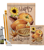 Happy Thanksgiving Feast - Thanksgiving Fall Vertical Impressions Decorative Flags HG137076 Made In USA