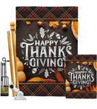 Happy Thanks Giving - Thanksgiving Fall Vertical Impressions Decorative Flags HG137264 Made In USA