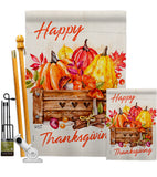 Thanksgiving Pumpkin - Thanksgiving Fall Vertical Impressions Decorative Flags HG137303 Made In USA