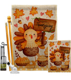 Sweet Turkey - Thanksgiving Fall Vertical Impressions Decorative Flags HG137630 Made In USA