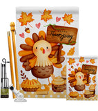 Sweet Turkey - Thanksgiving Fall Vertical Impressions Decorative Flags HG137630 Made In USA