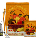 Thanksgiving Basket - Thanksgiving Fall Vertical Impressions Decorative Flags HG137643 Made In USA