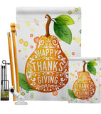 Happy Thanks Giving - Thanksgiving Fall Vertical Impressions Decorative Flags HG192253 Made In USA