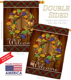 Fall Wreath - Thanksgiving Fall Vertical Impressions Decorative Flags HG113036 Imported