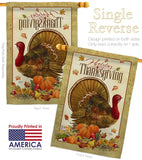 Thanksgiving Turkey - Thanksgiving Fall Vertical Impressions Decorative Flags HG113049 Made In USA