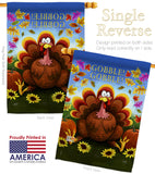 Gobble - Thanksgiving Fall Vertical Impressions Decorative Flags HG113051 Made In USA