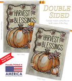 Harvest Blessings - Thanksgiving Fall Vertical Impressions Decorative Flags HG113053 Made In USA