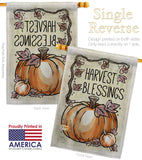 Harvest Blessings - Thanksgiving Fall Vertical Impressions Decorative Flags HG113053 Made In USA