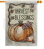 Harvest Blessings - Thanksgiving Fall Vertical Impressions Decorative Flags HG113053 Made In USA