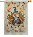 Eat More - Thanksgiving Fall Vertical Impressions Decorative Flags HG113056 Made In USA