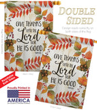 Give Thanks Unto the Lord - Thanksgiving Fall Vertical Impressions Decorative Flags HG113069 Made In USA