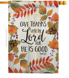 Give Thanks Unto the Lord - Thanksgiving Fall Vertical Impressions Decorative Flags HG113069 Made In USA