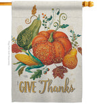 Suzani Give Thanks - Thanksgiving Fall Vertical Impressions Decorative Flags HG113072 Made In USA