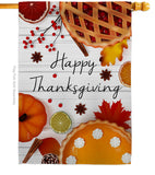 Thanksgiving Pies - Thanksgiving Fall Vertical Impressions Decorative Flags HG113086 Made In USA