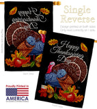 Thanksgiving Turkey - Thanksgiving Fall Vertical Impressions Decorative Flags HG113103 Made In USA