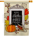 Grateful Heart - Thanksgiving Fall Vertical Impressions Decorative Flags HG113113 Made In USA