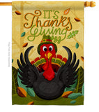 It's Thanks Turkey - Thanksgiving Fall Vertical Impressions Decorative Flags HG120014 Made In USA