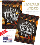 Happy Thanks Giving - Thanksgiving Fall Vertical Impressions Decorative Flags HG137264 Made In USA