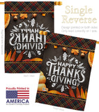 Happy Thanks Giving - Thanksgiving Fall Vertical Impressions Decorative Flags HG137264 Made In USA