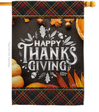 Happy Thanks Giving - Thanksgiving Fall Vertical Impressions Decorative Flags HG137264 Made In USA