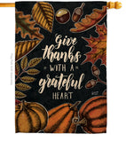 Grateful Heart - Thanksgiving Fall Vertical Impressions Decorative Flags HG137284 Made In USA