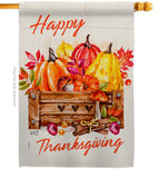Thanksgiving Pumpkin - Thanksgiving Fall Vertical Impressions Decorative Flags HG137303 Made In USA