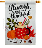 Always Thankful - Thanksgiving Fall Vertical Impressions Decorative Flags HG137591 Made In USA