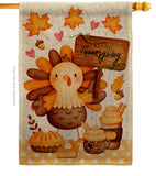 Sweet Turkey - Thanksgiving Fall Vertical Impressions Decorative Flags HG137630 Made In USA