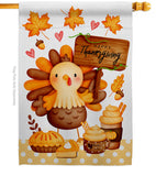 Sweet Turkey - Thanksgiving Fall Vertical Impressions Decorative Flags HG137630 Made In USA