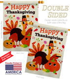 Give Thanks Turkey - Thanksgiving Fall Vertical Impressions Decorative Flags HG190006 Made In USA