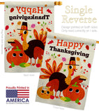 Give Thanks Turkey - Thanksgiving Fall Vertical Impressions Decorative Flags HG190006 Made In USA