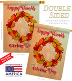 Thanksgiving Day Wreath - Thanksgiving Fall Vertical Impressions Decorative Flags HG192138 Made In USA