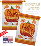 Pumpkin Give Thanks - Thanksgiving Fall Vertical Impressions Decorative Flags HG192139 Made In USA