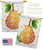 Happy Thanks Giving - Thanksgiving Fall Vertical Impressions Decorative Flags HG192253 Made In USA