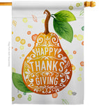 Happy Thanks Giving - Thanksgiving Fall Vertical Impressions Decorative Flags HG192253 Made In USA