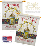 Thanksgiving Wreath - Thanksgiving Fall Vertical Impressions Decorative Flags HG192271 Made In USA