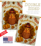 Pilgrim Turkey - Thanksgiving Fall Vertical Impressions Decorative Flags HG192283 Made In USA