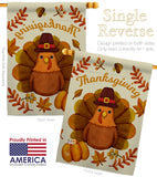 Pilgrim Turkey - Thanksgiving Fall Vertical Impressions Decorative Flags HG192283 Made In USA