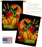 Grateful Cornucopia - Thanksgiving Fall Vertical Impressions Decorative Flags HG192655 Made In USA