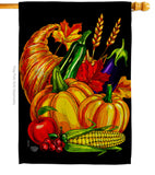 Grateful Cornucopia - Thanksgiving Fall Vertical Impressions Decorative Flags HG192655 Made In USA