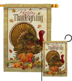 Thanksgiving Turkey - Thanksgiving Fall Vertical Impressions Decorative Flags HG113049 Made In USA